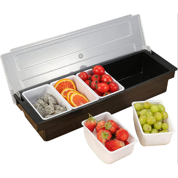 Prep & Savour Condiment Server On Ice With Lid And 5 Removable Dishes
